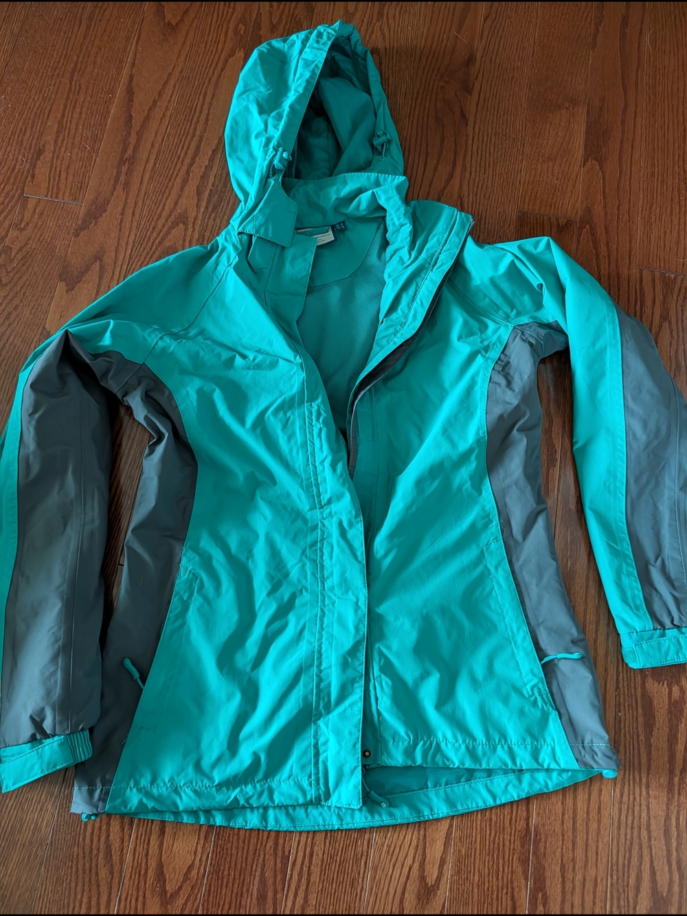 Mountain Warehouse Women's Teal and Gray Waterproof Hooded Jacket